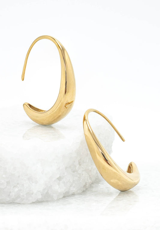 Crescent Moon Thread Drop Earrings