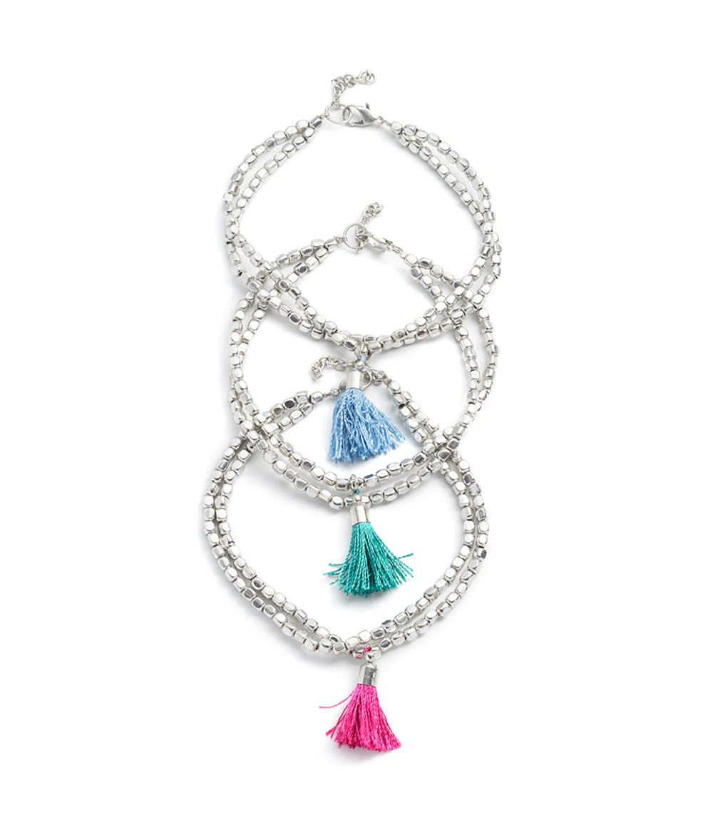 Sliver Tassel Anklets