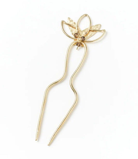 Kairavini Lotus Hair Pin - Gold