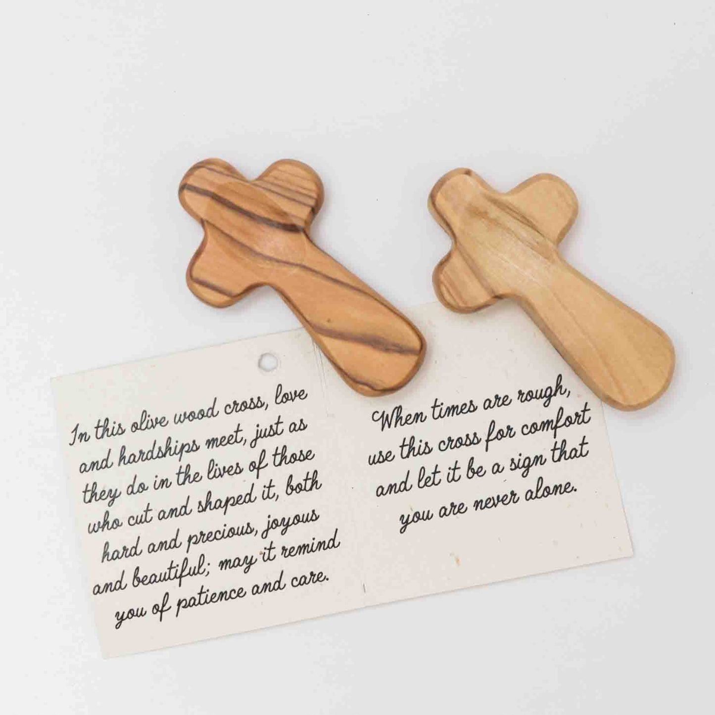 Duea Olive Wood Pocket Prayer Cross *