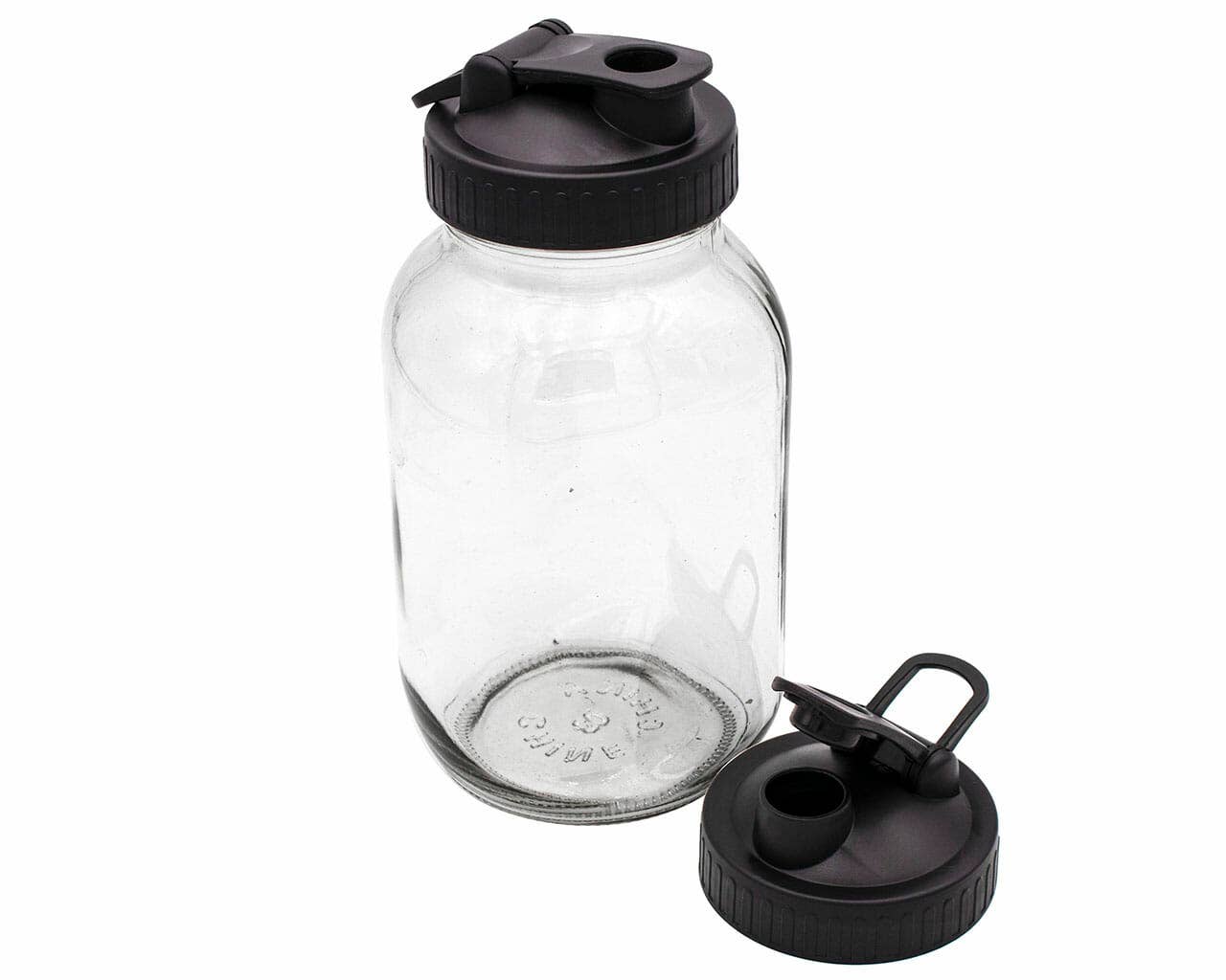 Pour & Store Shaker Lid w/ Carry Loop for Mason Jars: Charcoal gray / Regular mouth / Updated