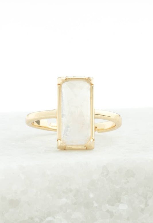 Moonlit Grace Ring in Gold or Silver & Moonstone