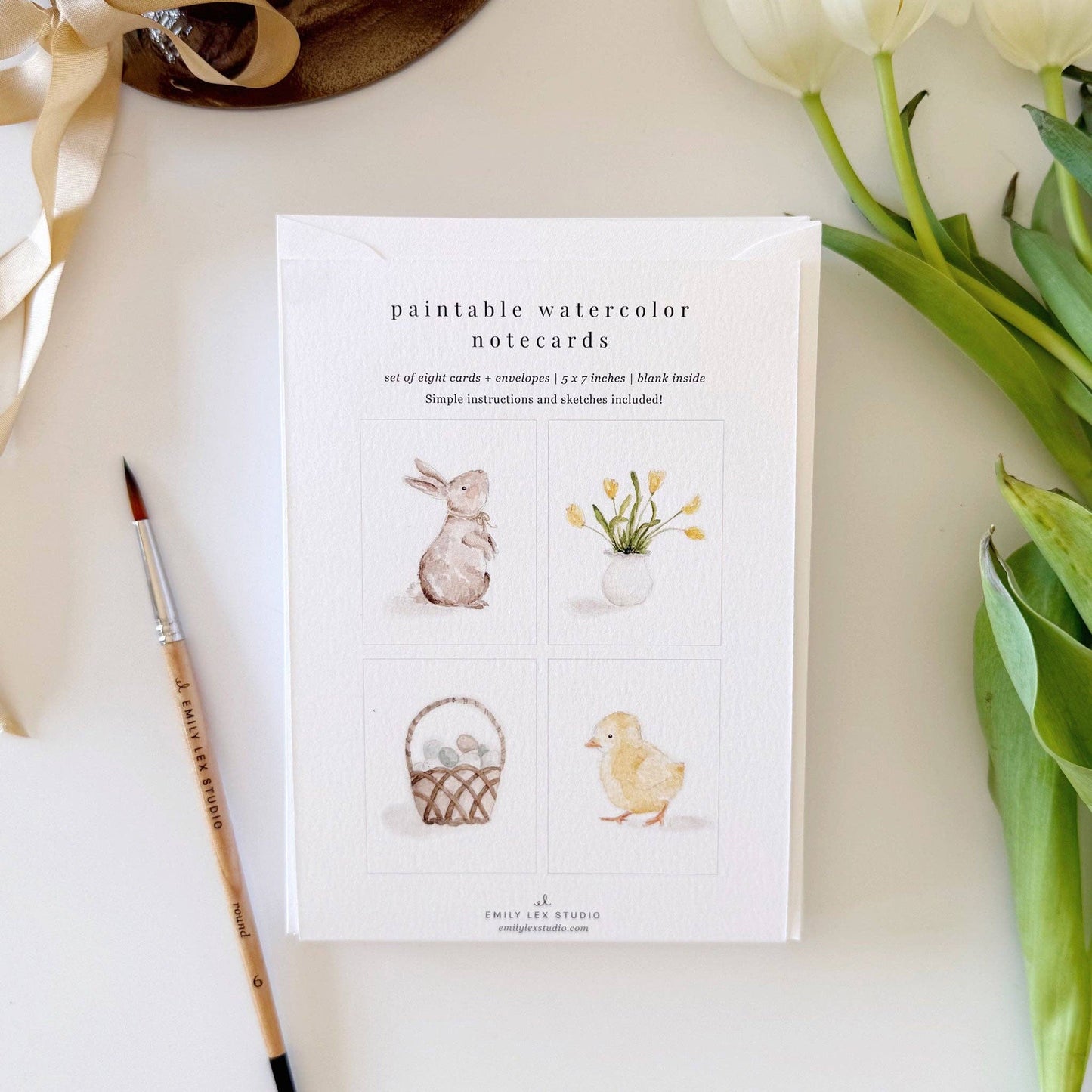 paintable watercolor notecard set Easter