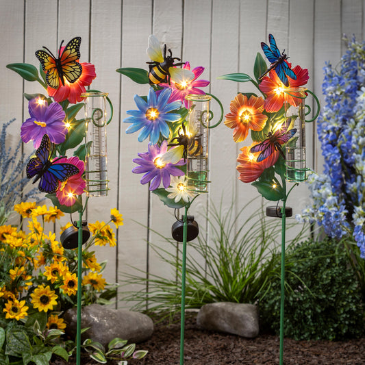 Garden Stake, Butterfly Rain Gauge 36"
