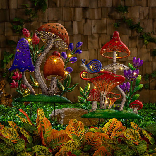 Garden Stake, Mushroom Solar 28"