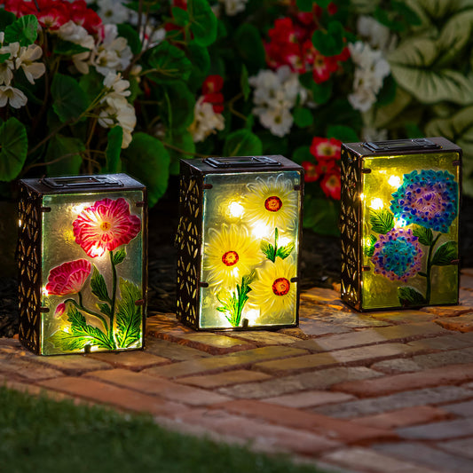 Lantern, Hand Painted Solar