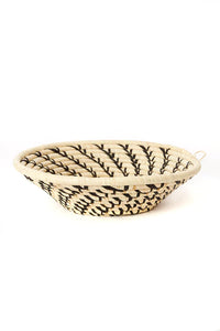 Cream Ugandan Sata Basket with Black Spirals