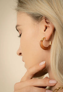 Golden Amber Resin Hoops