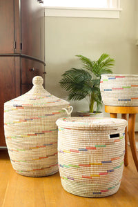 Vanilla Sugar Swirl Large Laundry Hamper Basket