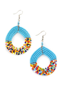 Rainbow Maasai Celebration Circle Earrings