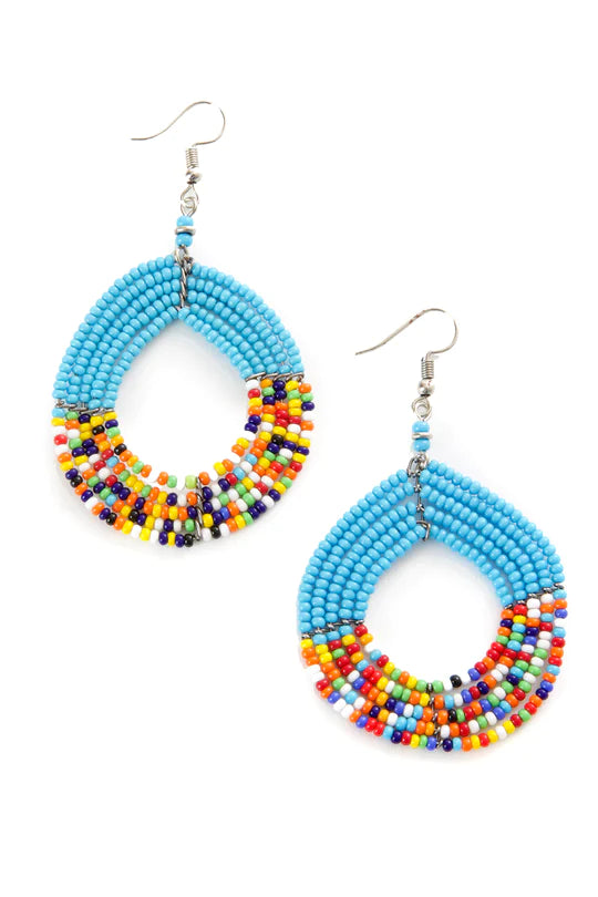 Rainbow Maasai Celebration Circle Earrings