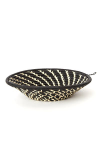 Black Ugandan Sata Basket with Cream Spirals