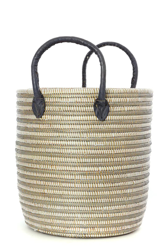 Set of 3 Huntington Baskets with Leather Handles