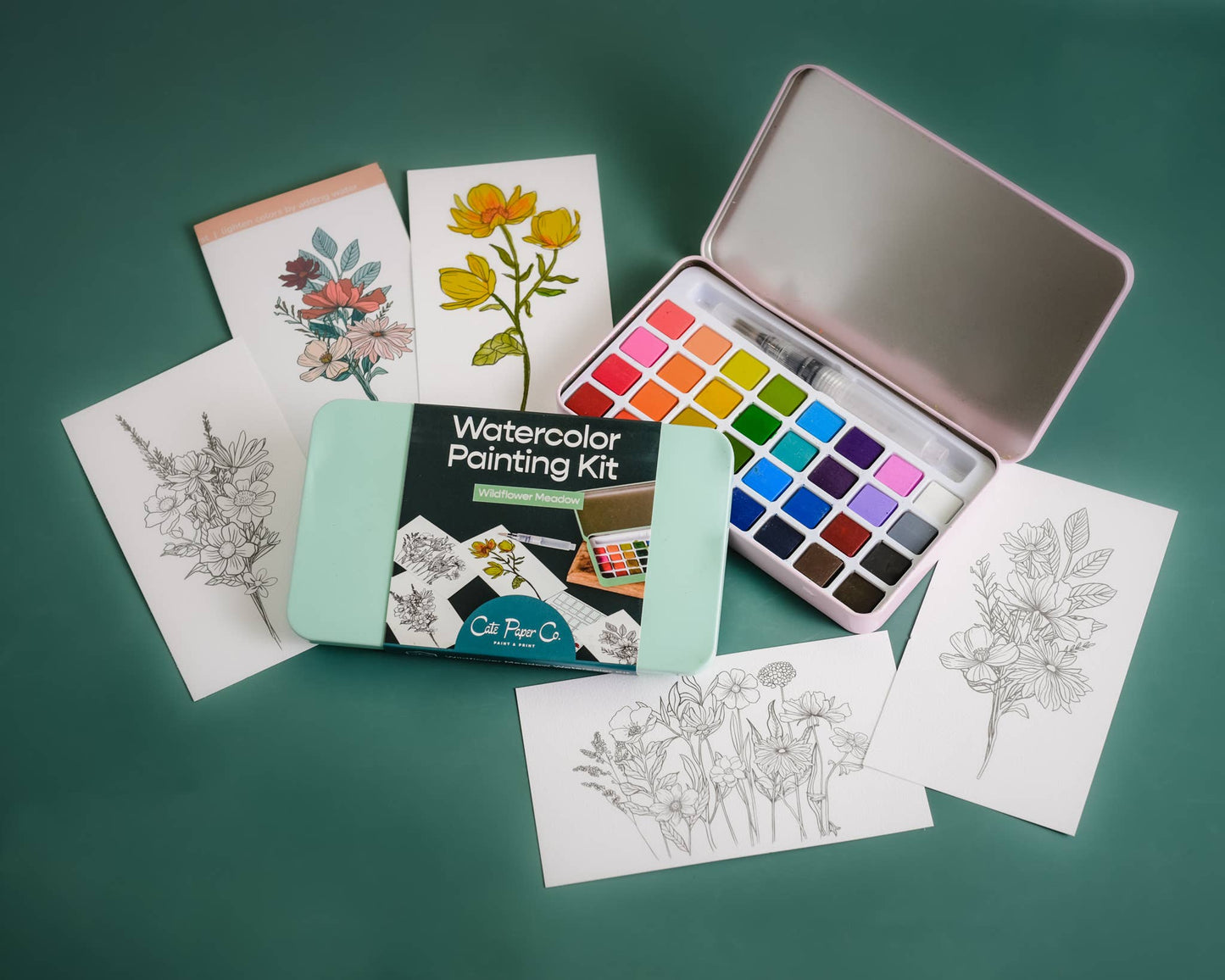 watercolor painting kit Wildflower Meadow