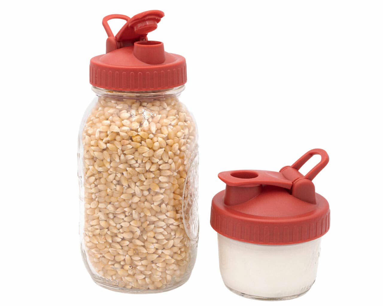 Pour & Store Shaker Lid w/ Carry Loop for Mason Jars: Gray / Wide mouth / Original