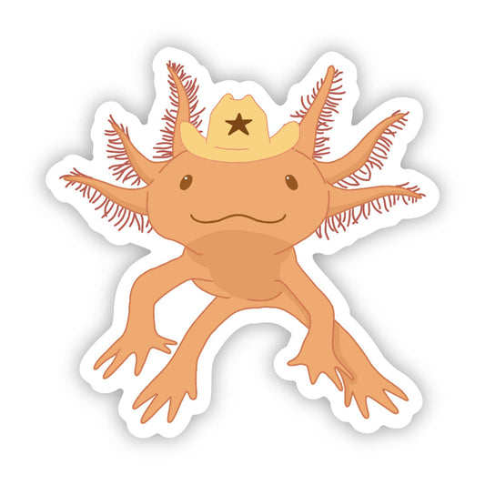 Cute Cowboy Orange Axotlotl Sticker