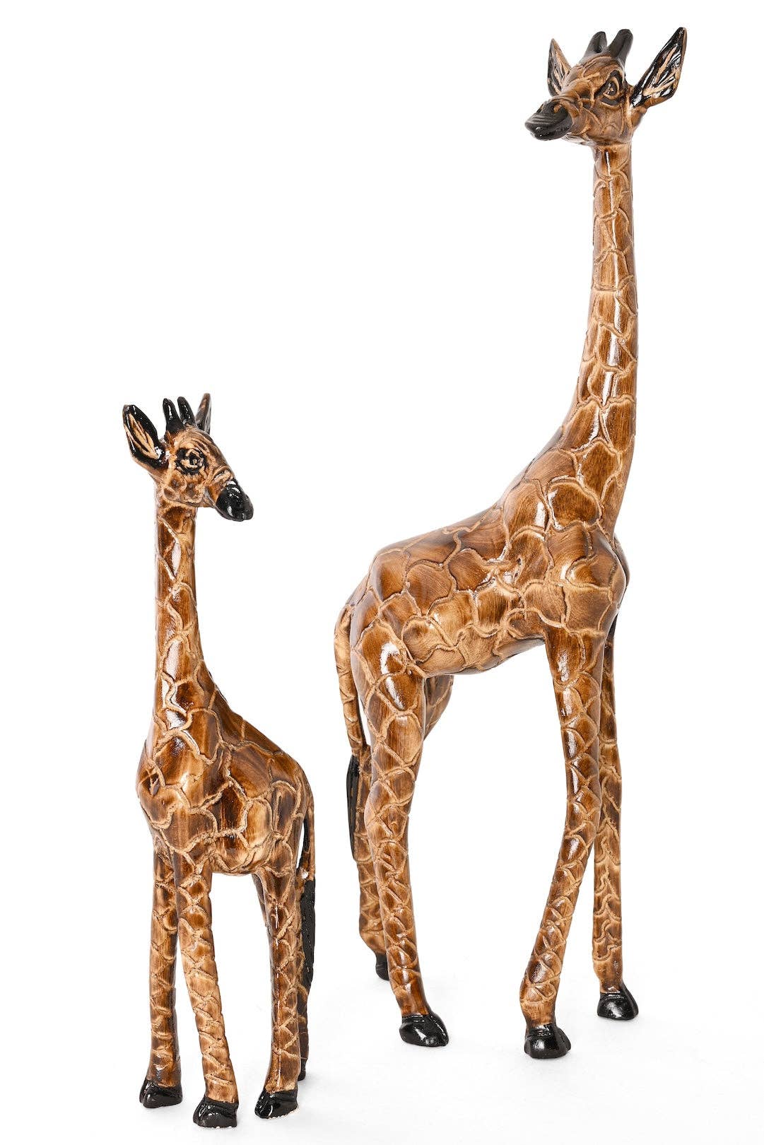 Kenyan Jacaranda Wood Giraffe Sculptures