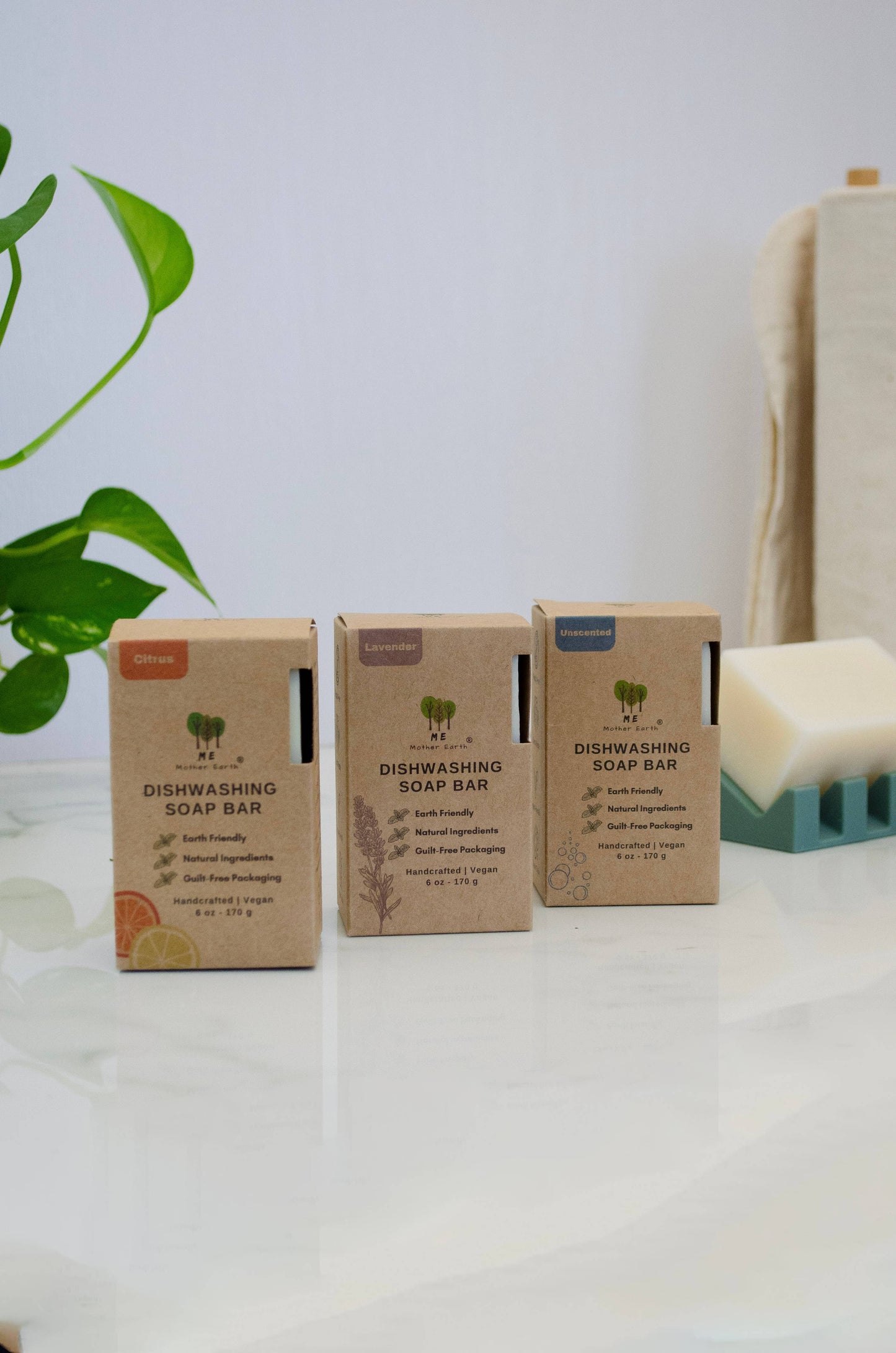 Zero Waste Dishwashing Soap Bars: Unscented