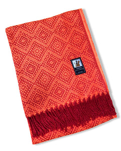 100% Alpaca Geometric Loomed Blanket - 58" x 80"