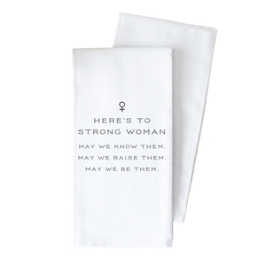 Strong Woman Tea Towel: Natural • Cotton/Linen Blend