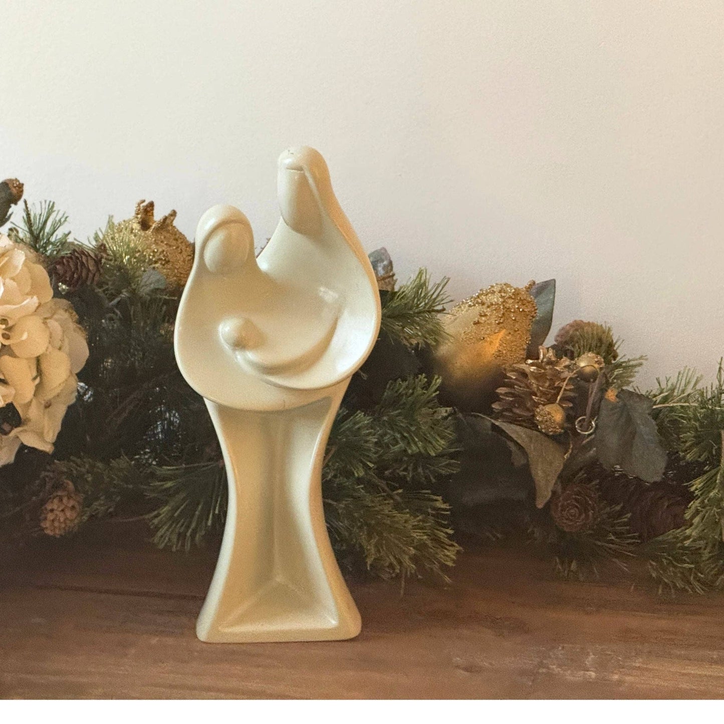 Hand-Carved Holy Family Sculpture