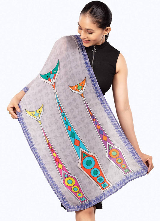 Folk Art Cat Scarf