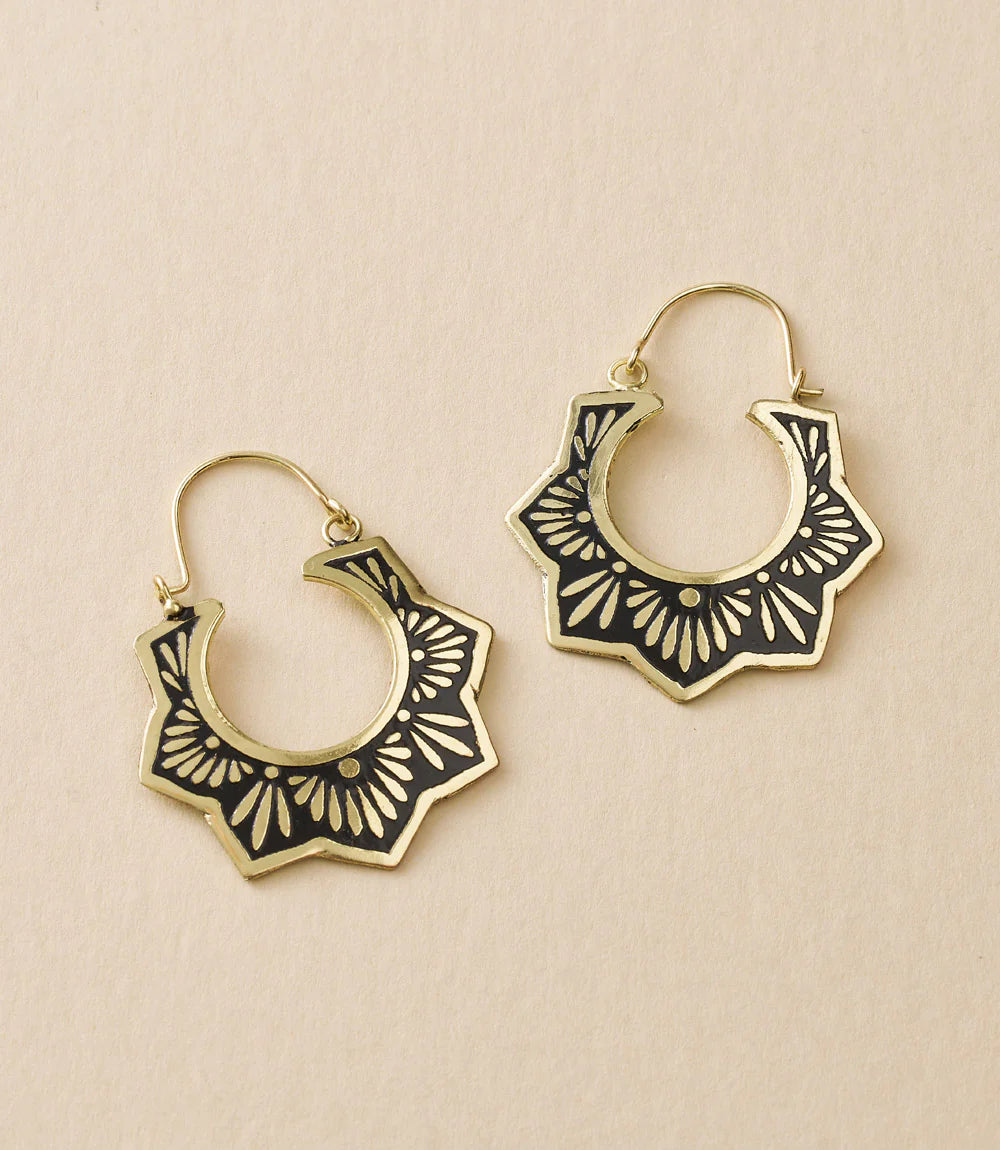Earrings Nisha Lotus Hoop