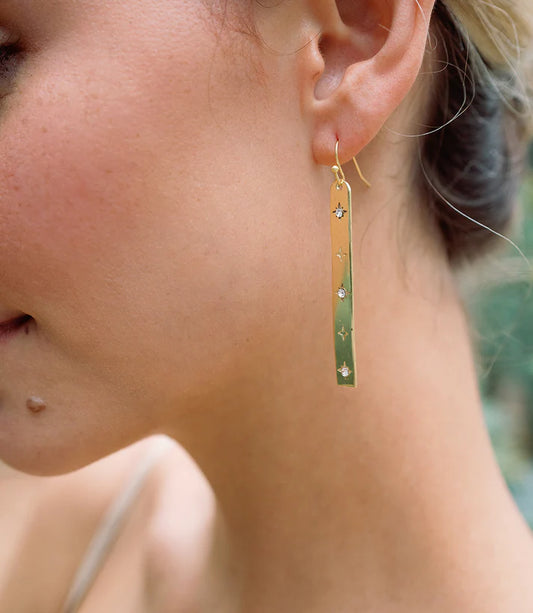 Earring Sitara Starry Long Linear studded