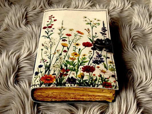 Handmade Leather Spring Flower Journal