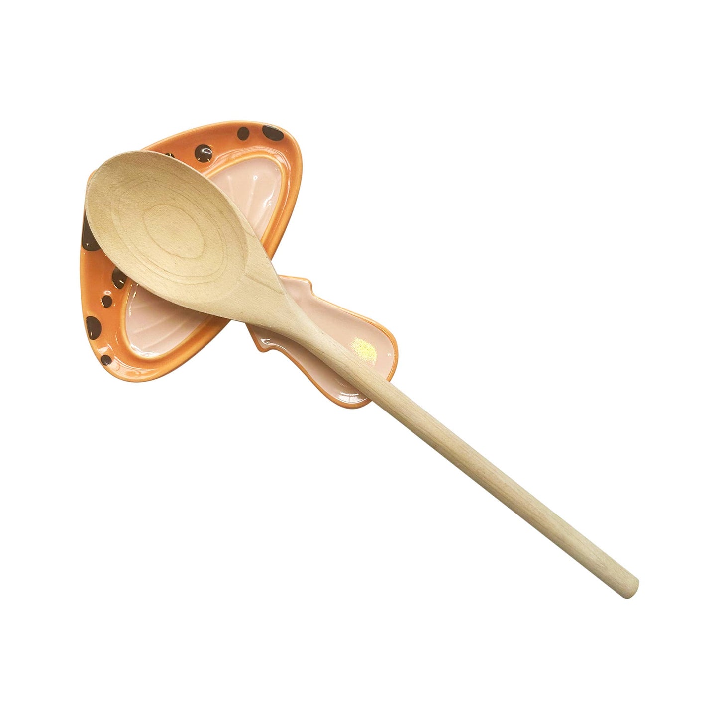 Fox Run Mushroom Spoon Rest, Ceramic Spoon and Spatula Rest