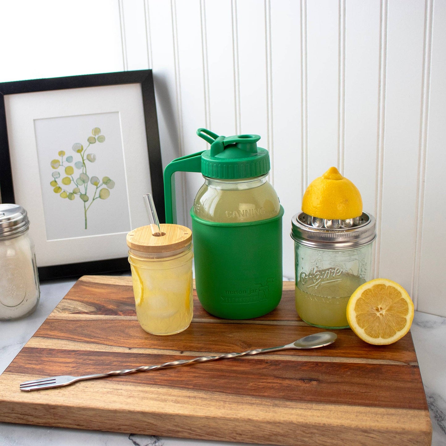 Pour & Store Pitcher Lid w/ Handle for Mason Jars: Deep Blue / Regular mouth