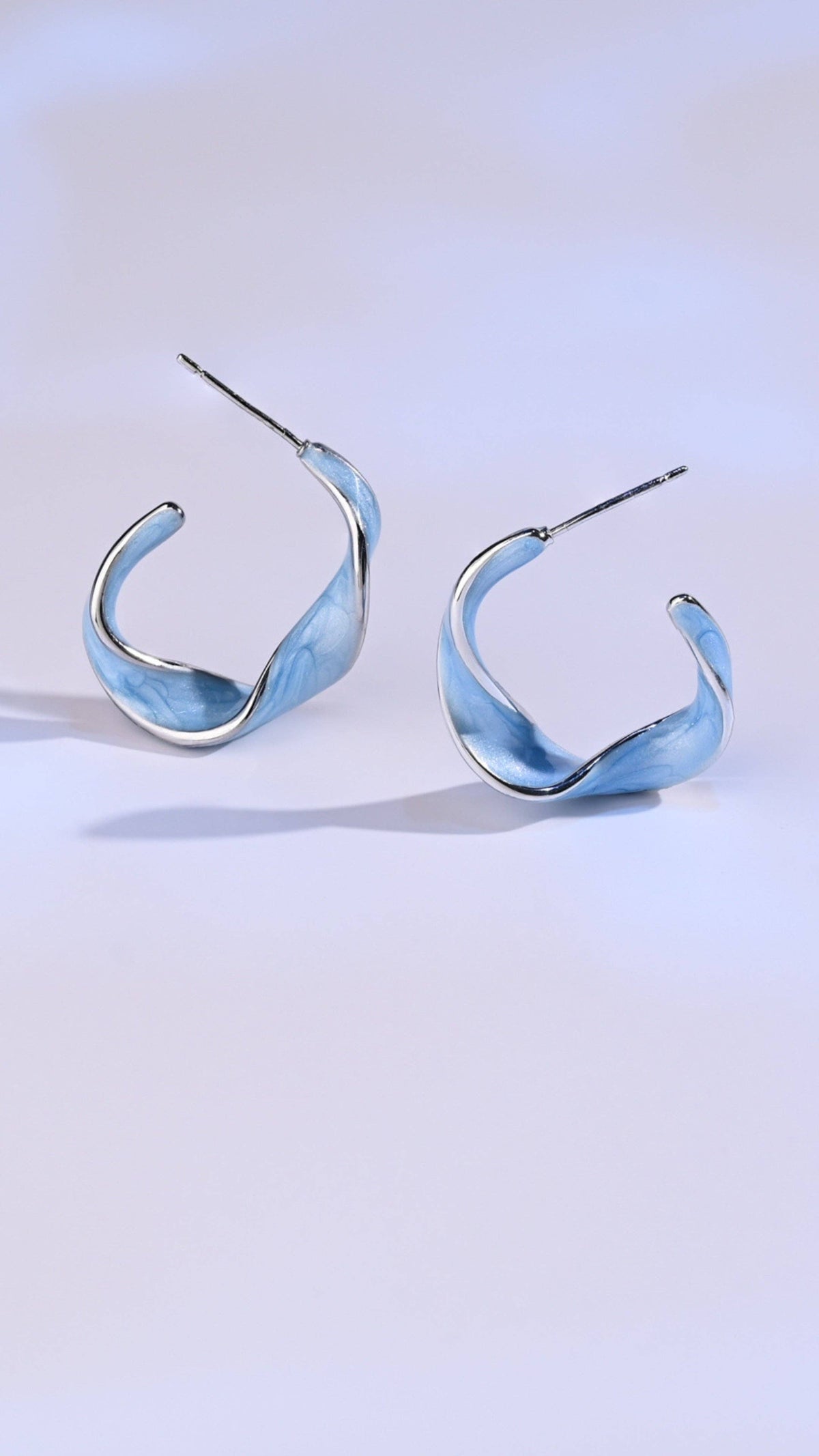 With a Twist Hoops in Sky Blue