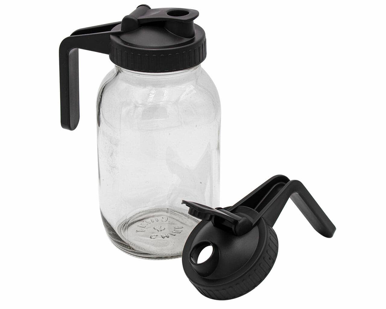 Pour & Store Pitcher Lid w/Handle for Mason Jars: Leaf Green / Wide mouth