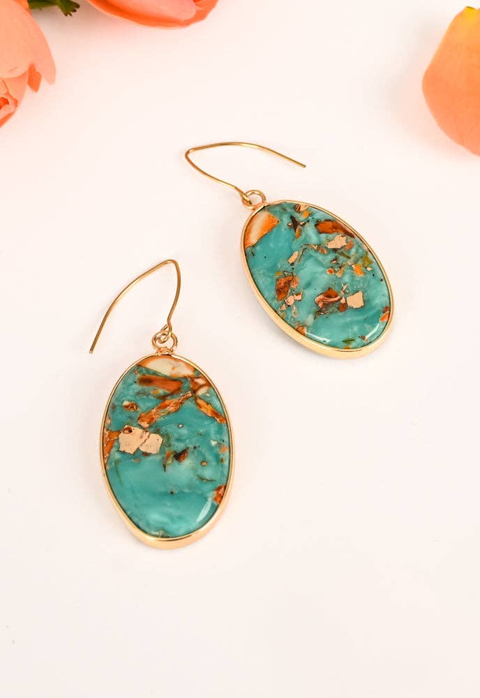 Sierra Bloom Turquoise Emperor Stone Earrings