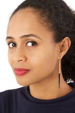 Load image into Gallery viewer, Brass and Cow Bone Javelin Earrings
