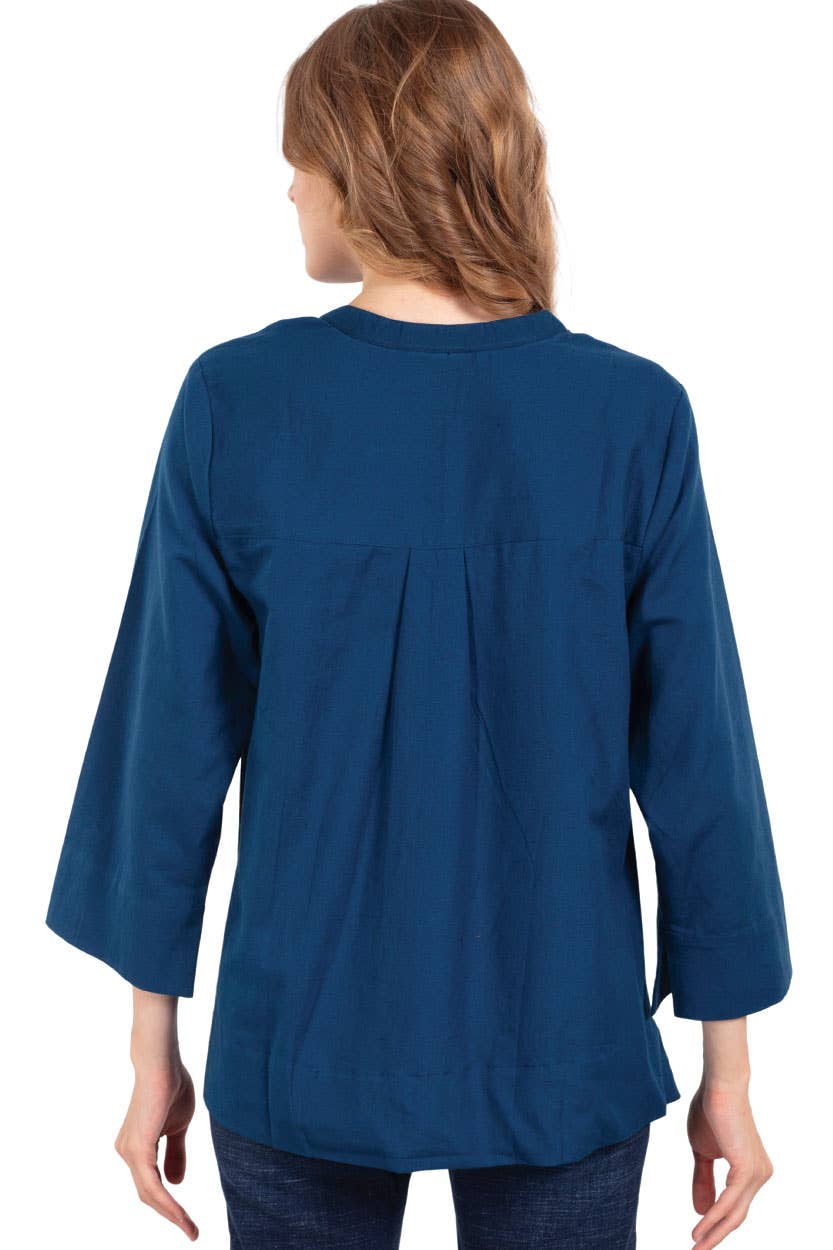 Jewel Tone Flax Linen Tunics: Purple / S/M
