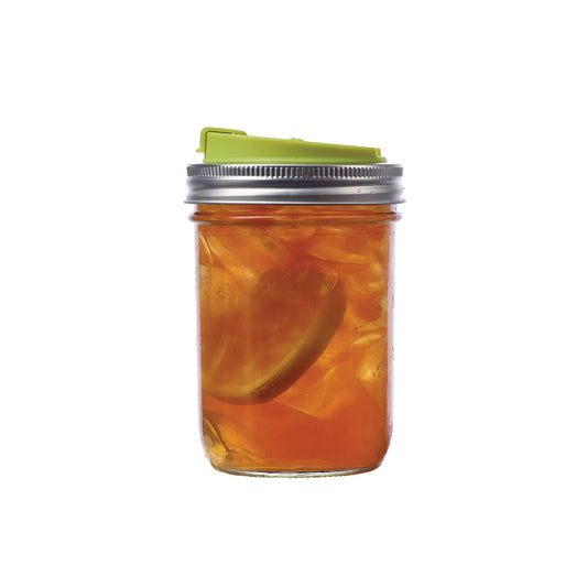Jarware Drink Lid for Wide Mouth Mason Jar, Green