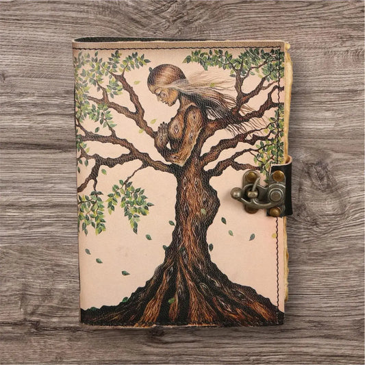 Mother of Earth Handmade Vintage leather journal Grimoire