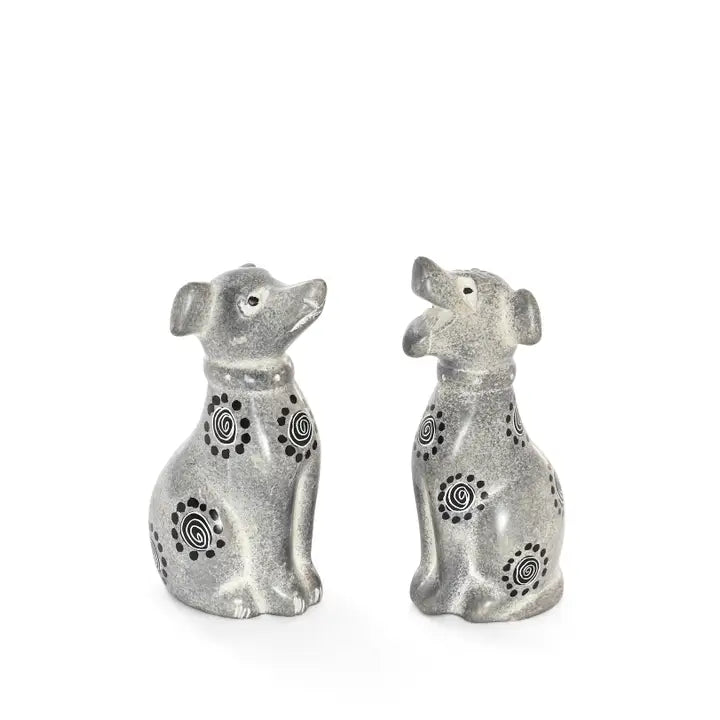 Small Gray Soapstone Dog Sculpture