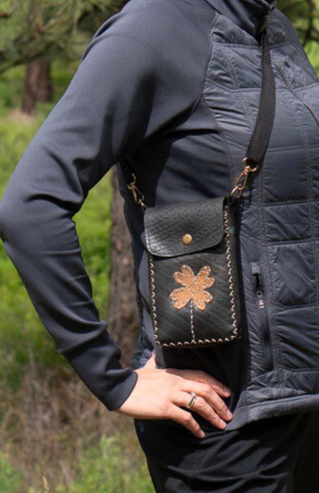 Vertical Recycled Rubber Shoulder Bag