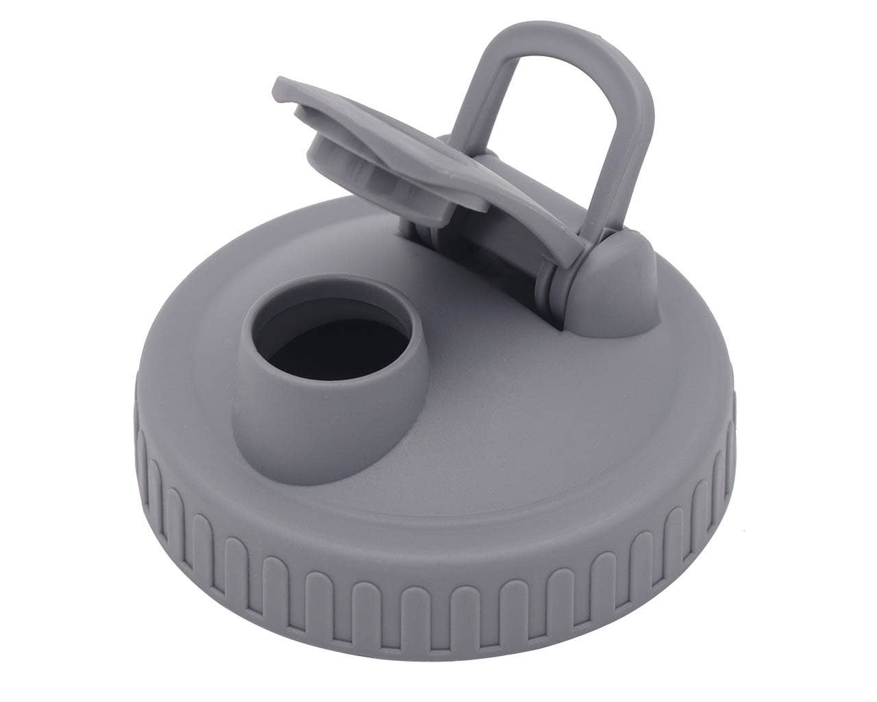 Pour & Store Shaker Lid w/ Carry Loop for Mason Jars: Charcoal gray / Wide mouth / Updated