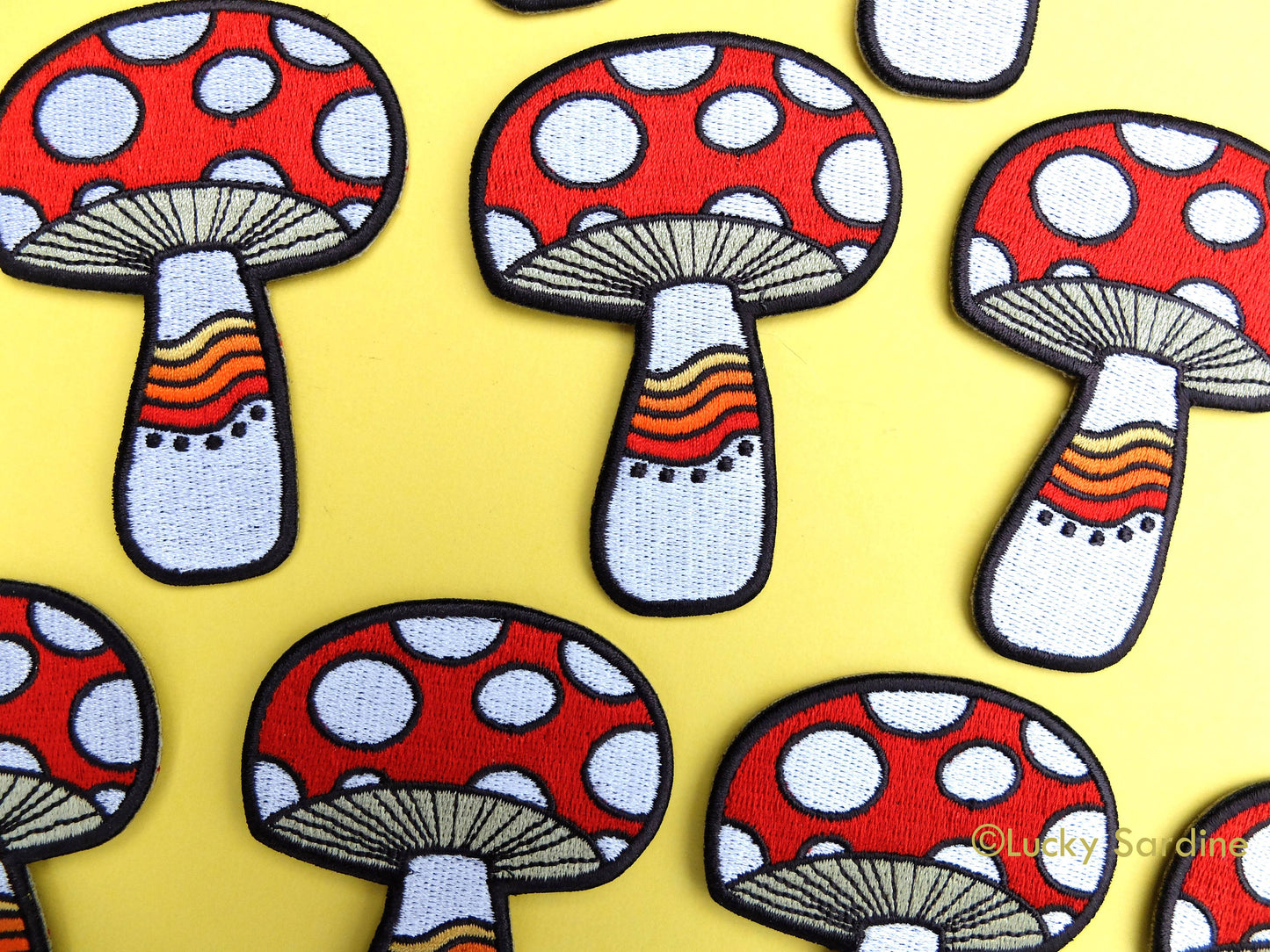 Mushroom Rainbow, Magic Shroom Embroidered Iron-On Patch