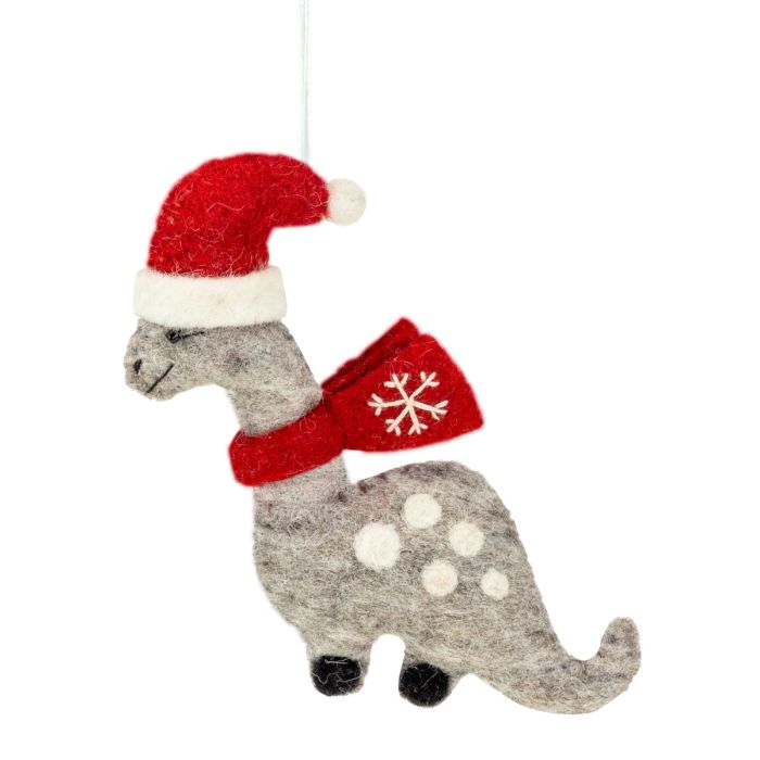 Felt Ornament: Snowflake Dinosaur