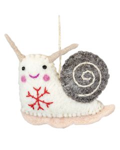 Felt Ornament: Snowflake Snail