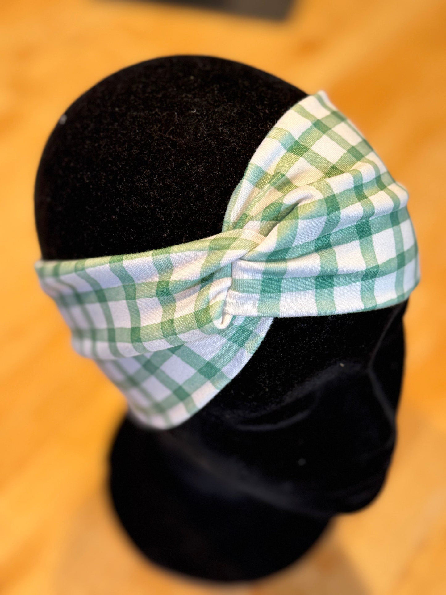 Green plaid Headband