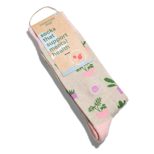 Socks that Support Mental Health (Happy Houseplants): Medium