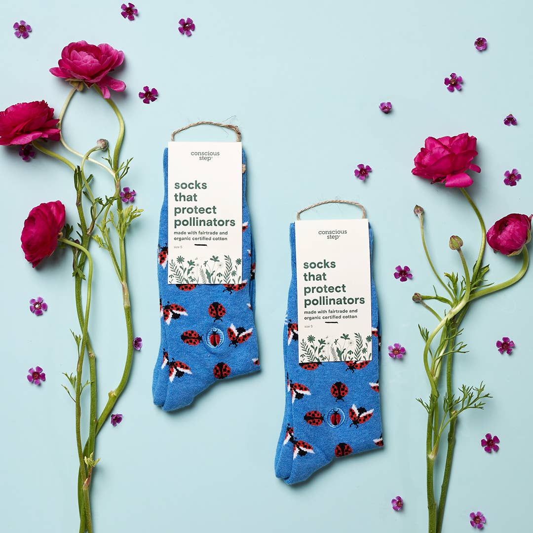 Socks that Protect Pollinators (Blue Ladybugs): Small