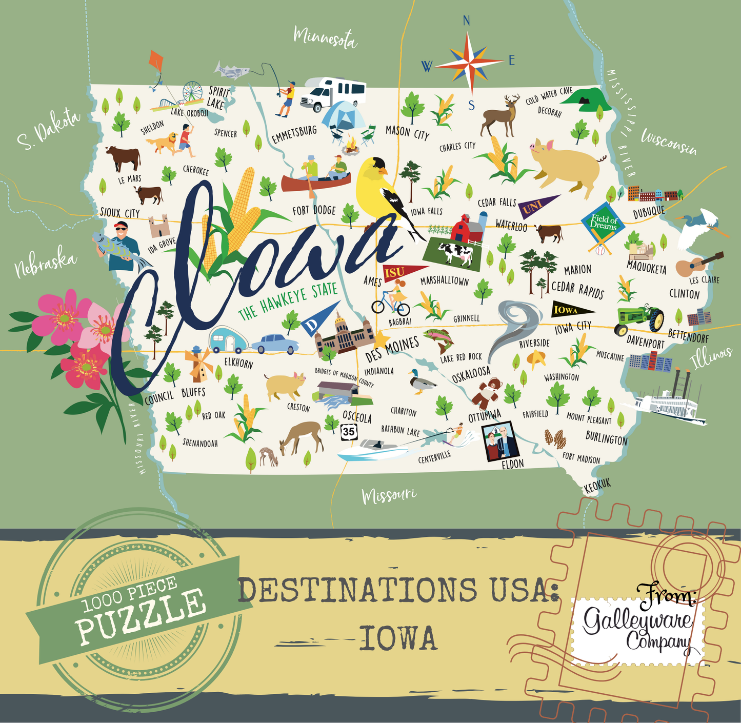 Iowa 1000 Piece Jigsaw Puzzle