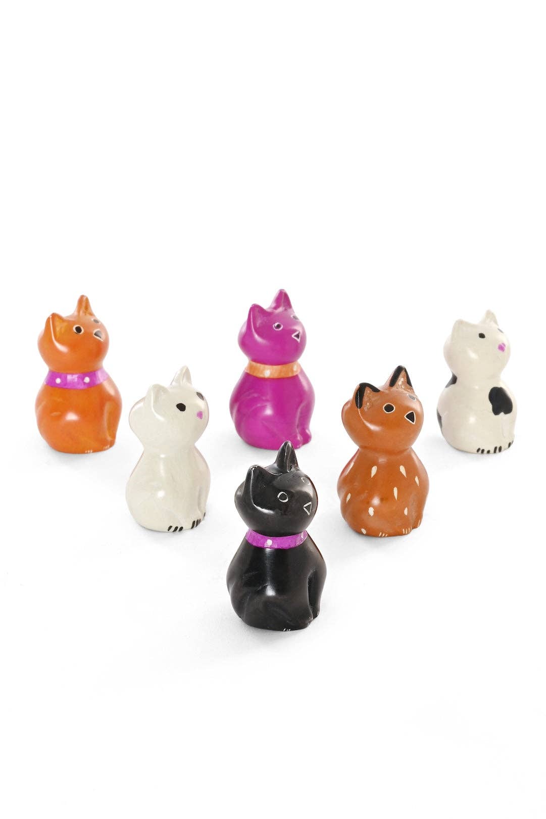 Playful Mini Soapstone Cats