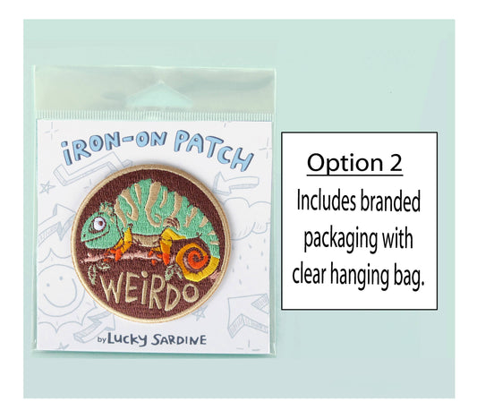 Chameleon, Weirdo Rainbow, Embroidered Iron-On Patch